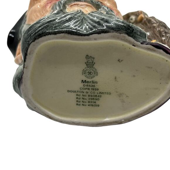 Merlin 4" Toby Jug Character Mug Miniature D.6536 Vintage 1959 Royal Doulton - Picture 10 of 15